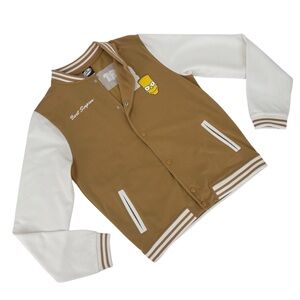 The Simpsons Boys' 'Bart Simpson' Baseball Style Bomber Jacket, XL (14 - 16)